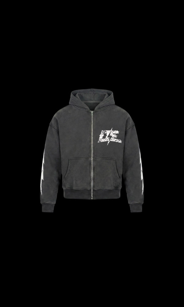 OE BOLT HOODIE - ACID BLACK/WHITE